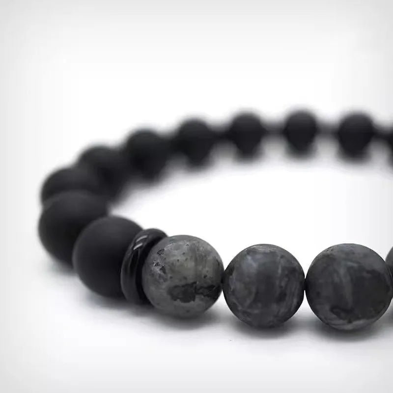 Natural Matte Black Stone Bracelets
