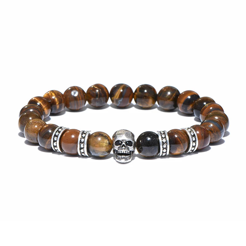 Stainless Steel Natural Stone Brazalete Beaded Bracelet