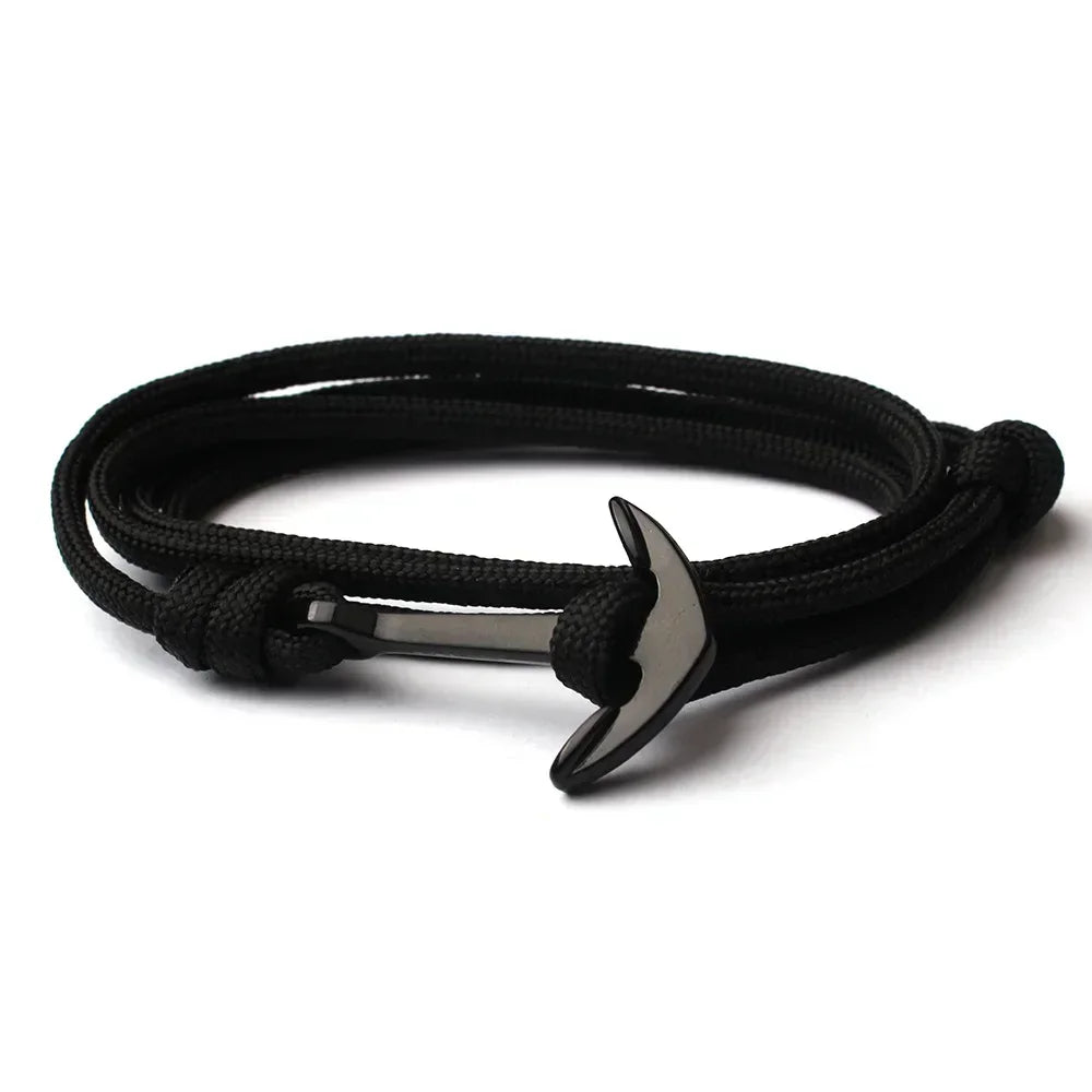 Black Alloy Anchor Bracelet