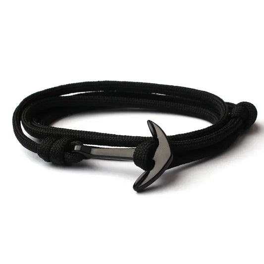 Black Alloy Anchor Bracelet