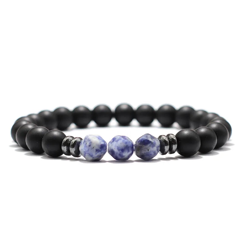 Black Onyx Stone Beaded Bracelet