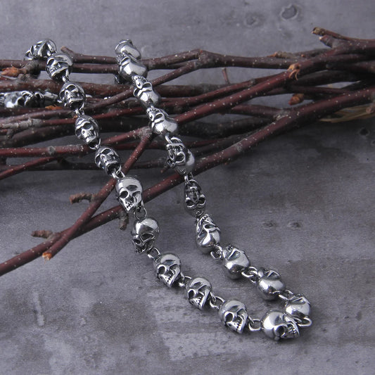Stainless steel punk skull chain
