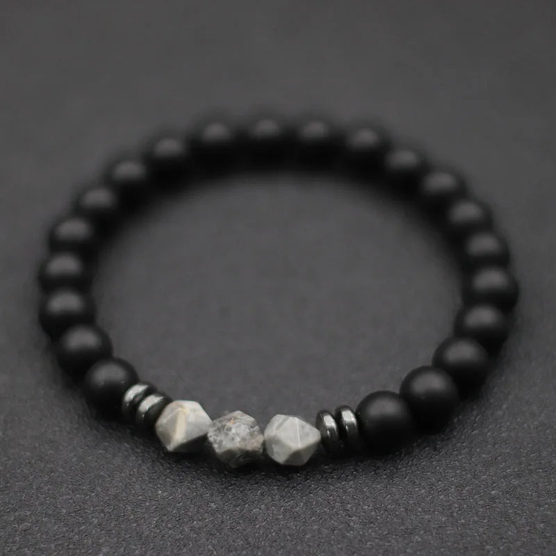 Black Onyx Stone Beaded Bracelet