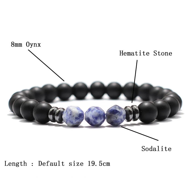 Black Onyx Stone Beaded Bracelet
